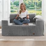 ZurNesfure Canapé Couch Cloud, Memory Mousse Couch with Oreiller No Assemblage Required, Modern Couch avec assise profonde et housse amovible Lavable Canapés sans os pour le salon (Grey, Loveseater)