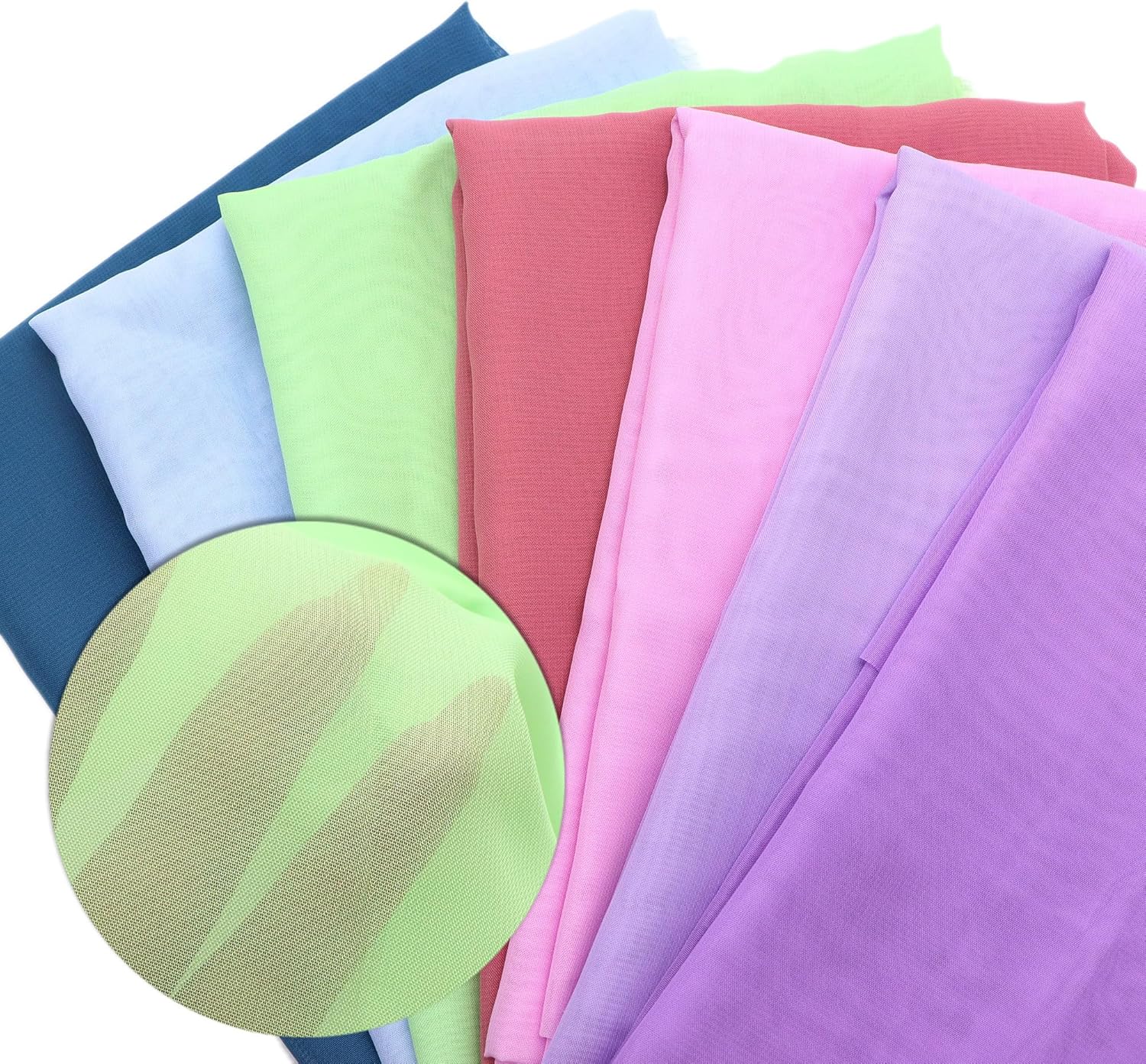 David accessories Chiffon Fabric Chiffon Fabric by The Yard 59" Wide Soft Sheer Fabric for Wedding Arch Draping Fabric,Bridal Wedding Dress Sewing Party Backdrop (Blue, 5 Yard)