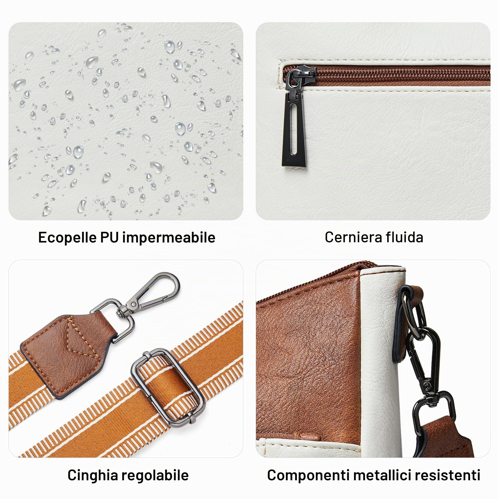 Shrrie Donna Crossbody Tasche per Donne Tasche in pelle vegane di moda Hobo Borse a spalla con cintura rimovibile per viaggiare