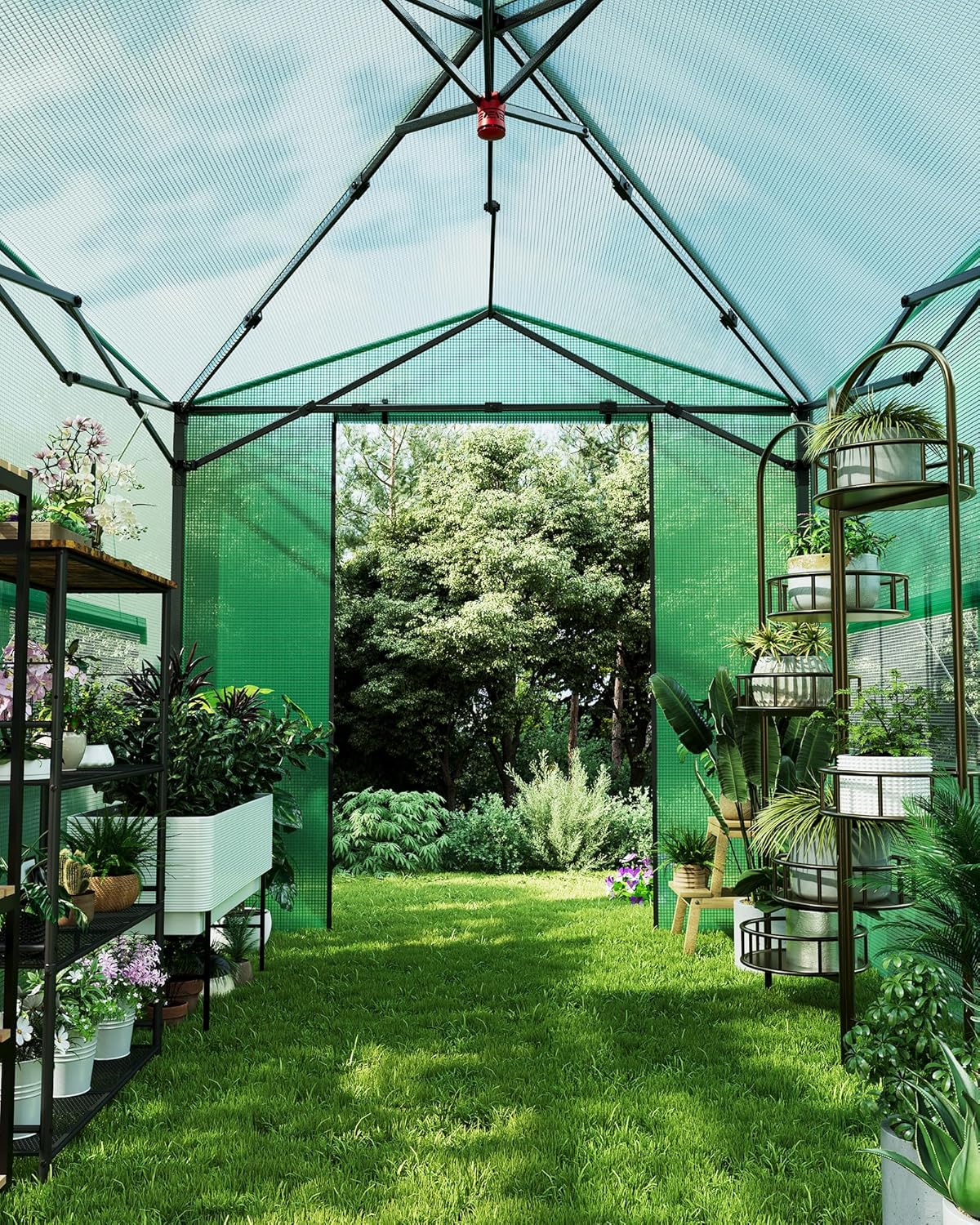 GarveeLife Pop Up Greenhouse 8x12 ft,Portable Walk-in Indoor Outdoor Greenhouse for Garden Patio Backyard,Zippered Doors and Window,PE Cover,96x144 in