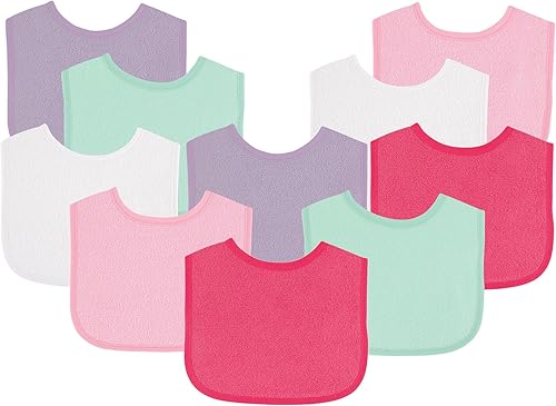 Miniatura 14 de Luvable Friends Baberos de rizo de algodón unisex para bebé Punto chica,Niño Verde Sólido,Chica geométrica,Niña Sólido,Niña Menta Sólida,Azul,Azul