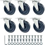Caster Wheels for Mechanic Creepers Wheels Replacements, Quality Replacement Parts Fit for 36'' - 40'' Plastic Creeper, 3'' in Diam., Pack of 6
