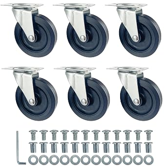 Caster Wheels for Mechanic Creepers Wheels Replacements, Quality Replacement Parts Fit for 36 - 40 Plastic Creeper, 3 in Diam., Pack of 6
