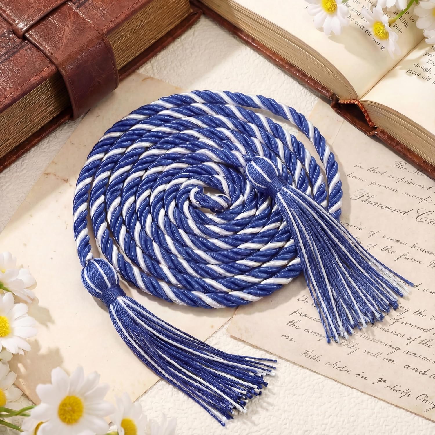 TFTAFAN Graduation Honor Cords Bulk Bulk Pack of 100, 68-Inch Academic Achievement Cords for Commencement, School Ceremonies, District Planning & Student Organizations (Royal Blue and White)