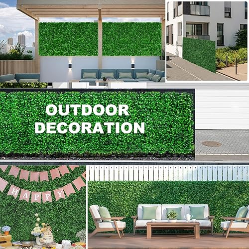 Miniatura 9 de TOPDEEP 12 paneles de boj artificiales de 24 x 16 pulgadas panel de pared de césped paneles de pared de seto de boj con protección UV adecuados para