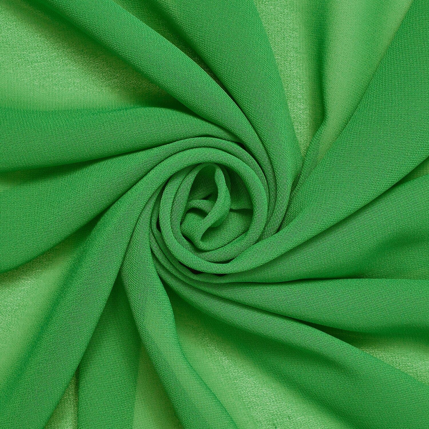 Polyester Chiffon Sheer Lightweight Breathable (60 Inch) Fabric by The Yard - for Sewing Apparel, Accessories, Décor, & More - Kelly Green (5 Yards)