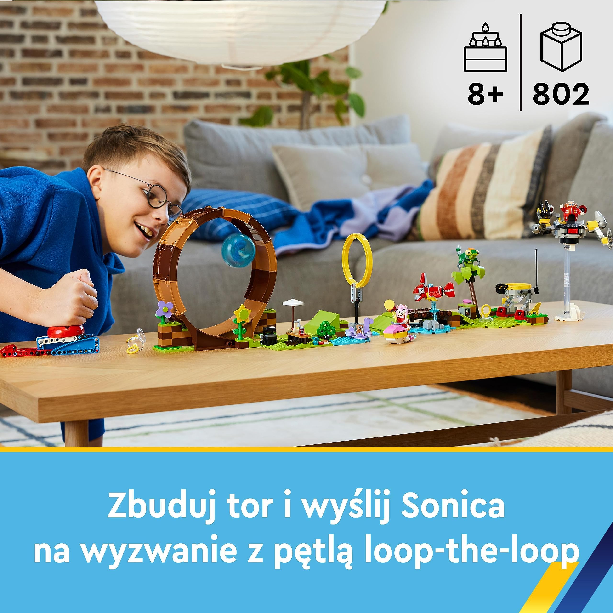 LEGO 76994 Sonic the Hedgehog Sonic — wyzwanie z pętlą w Green Hill, zestaw, gra do zbudowania dla dzieci, chłopców i dziewczynek, z 9 postaciami, w tym figurką Dr. Eggman i figurką Amy