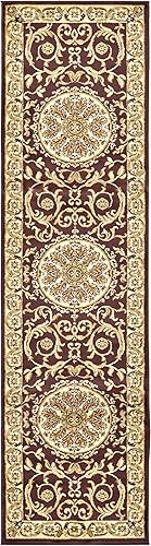 Unique Loom - Alfombra clásica tradicional, colección Versalles, Polipropileno, Marrón marfil