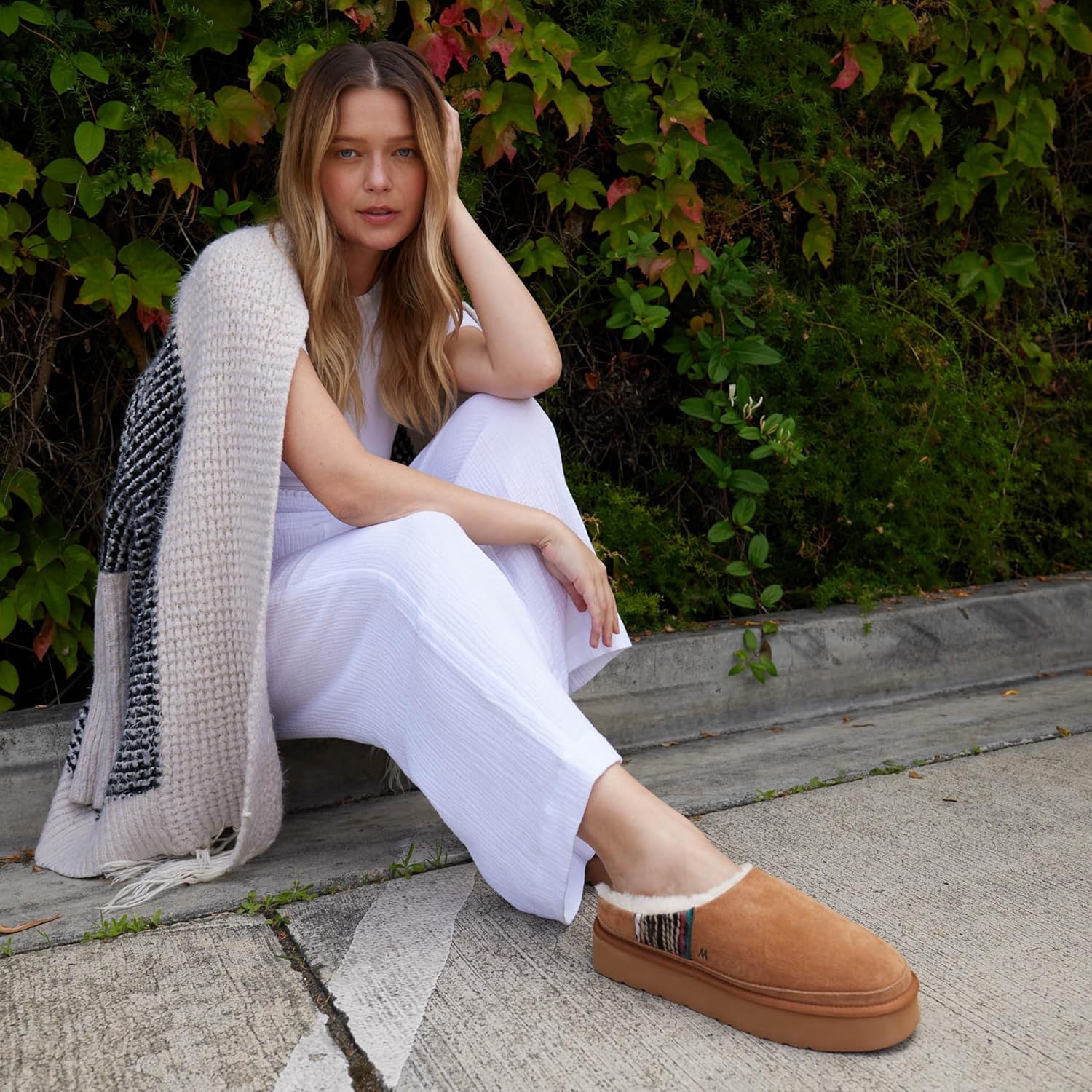 mykos Jane Women’s Suede Platform Clog Slipper – Stylish Indoor/Outdoor Slipper with Durable Sole – Cozy, Versatile Shoe for Lounging or Casual Outings