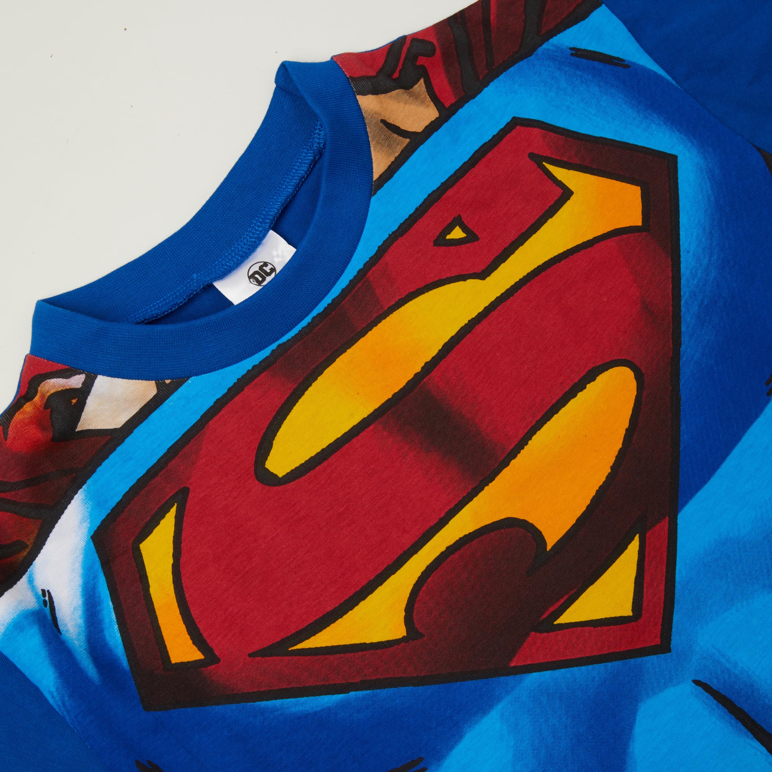 DC Comics Pigiama Corto di Superman in 100% Cotone