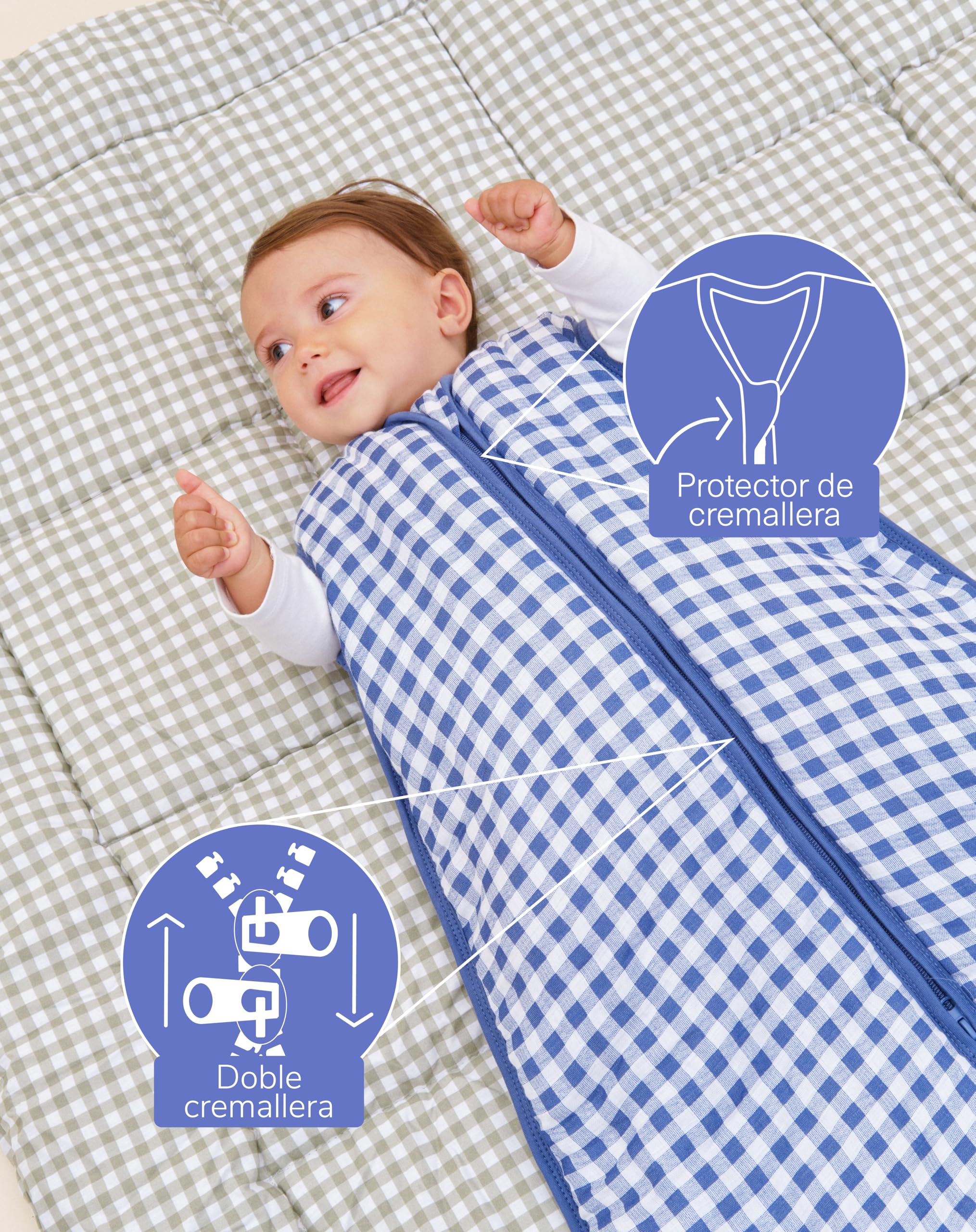 molis&co - Saco de Dormir para bebé 2.5 TOG - 85 cm (6-18 Meses) - Ideal para Invierno - Muselina Premium - Acolchado, Suave y Cálido - Fjord