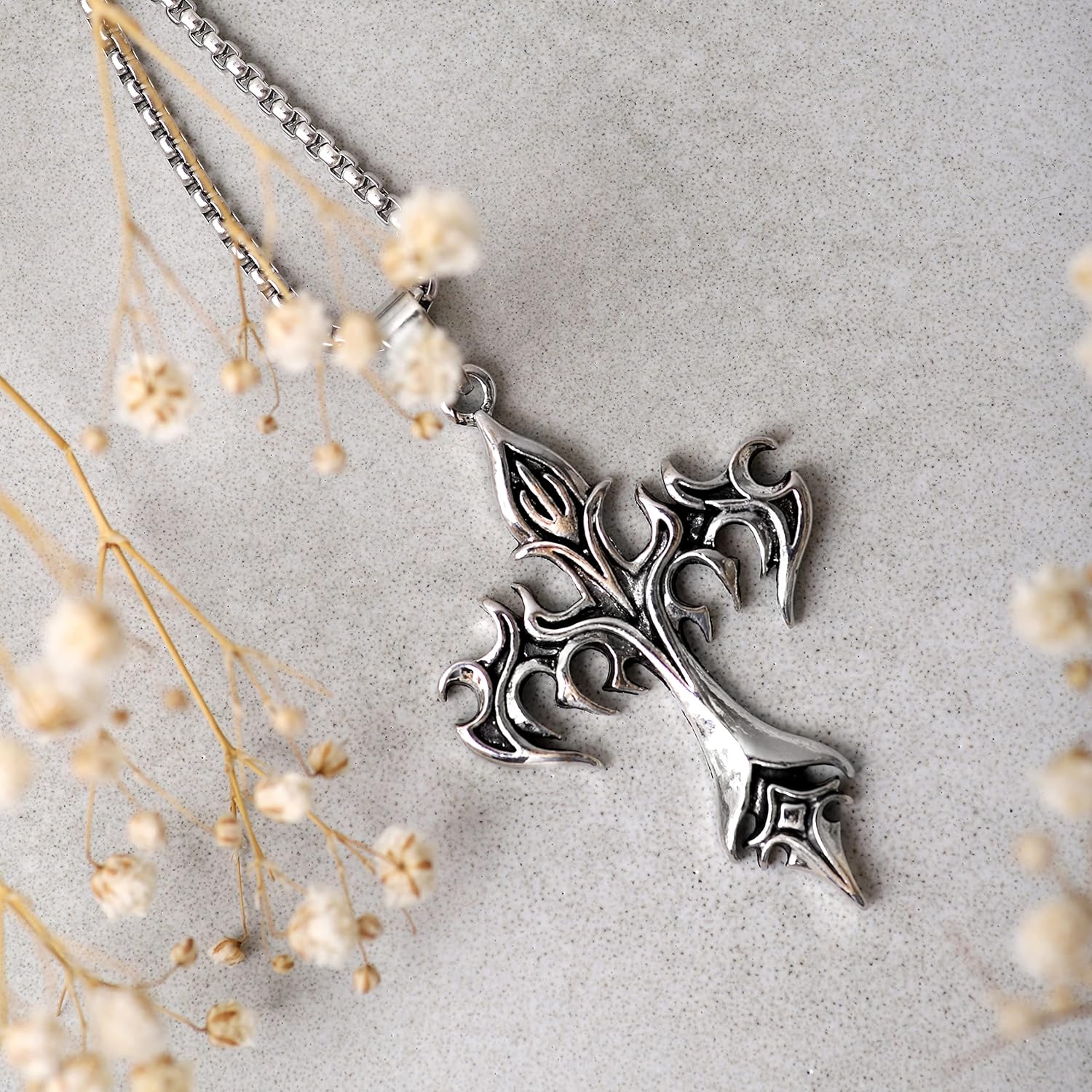 Sacina Gothic Cross Necklace, Goth Emo Punk Grunge Necklace, Costume Jewelry, Halloween Christmas Goth Jewelry Gift for Women - Image 6