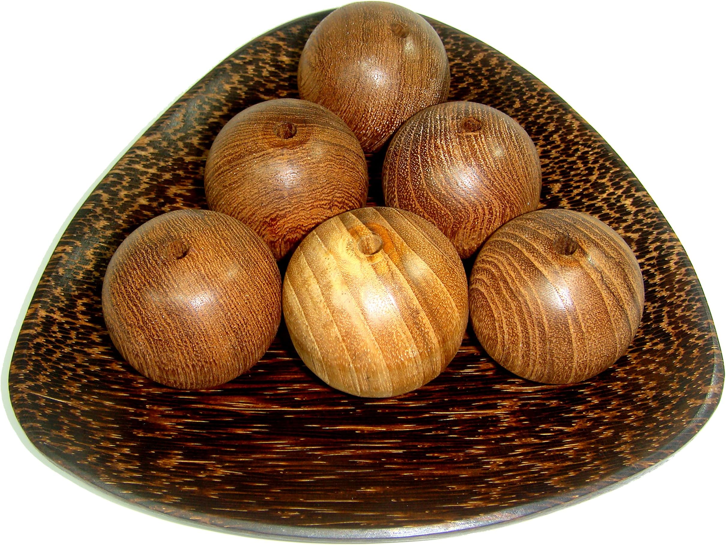 NareeGreen SPA Tools Teak Wooden Hand Massage Ball Roller, Exercise Stress Balls Reflexology.