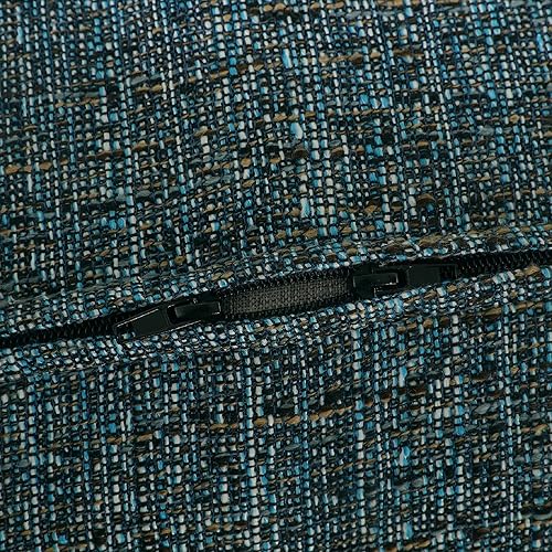 Miniatura 5 de OctoRose Tapicería con cremallera lateral de 3 tamaños individual, funda de lino grueso para futón plateado, funda de colchón para sofá cama (lino