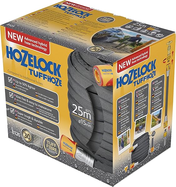 HOZELOCK Tuyau d'Arrosage Hybride Tuffhoze 25M