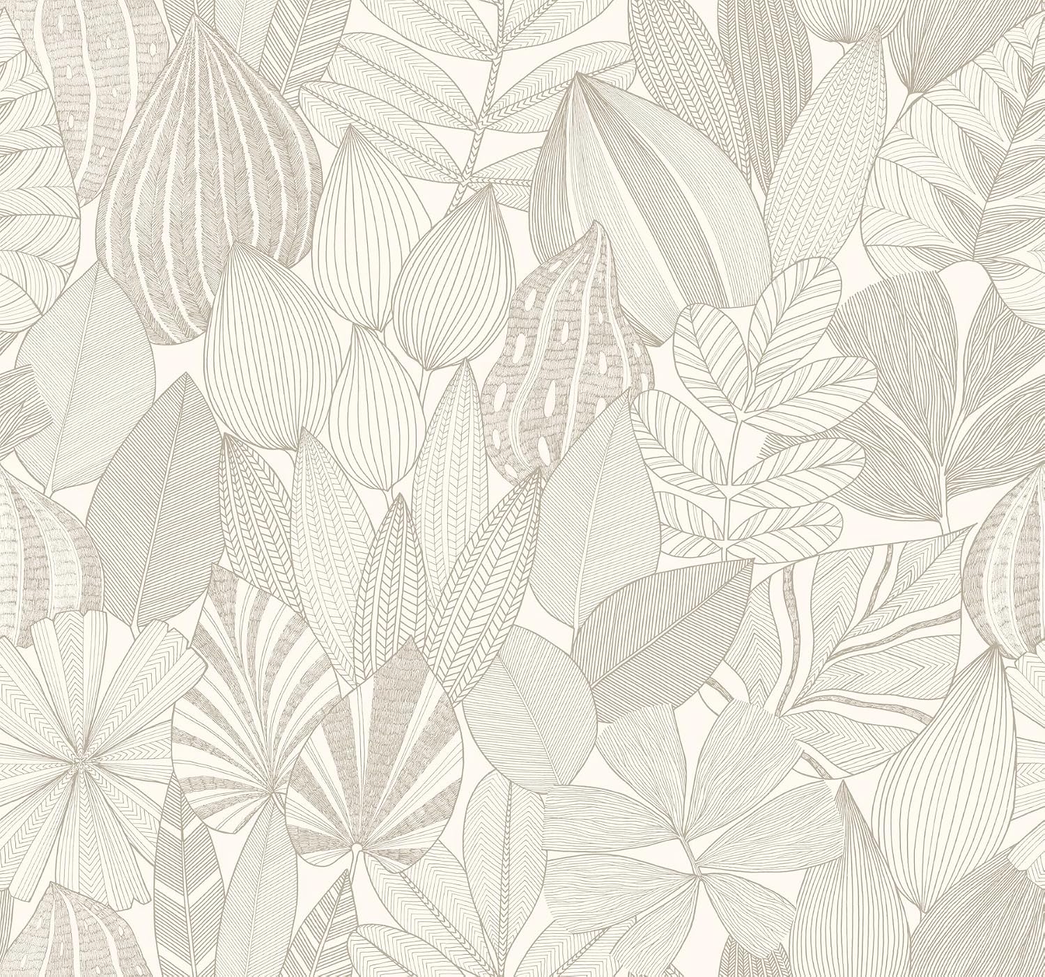 A-Street Prints Mathias Taupe Botanical Wallpaper, 4155-72808