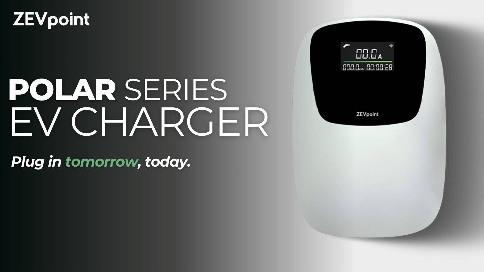 Zevpoint 7.5kW Smart EV Charger | Display Screen, 5m TPU Cable