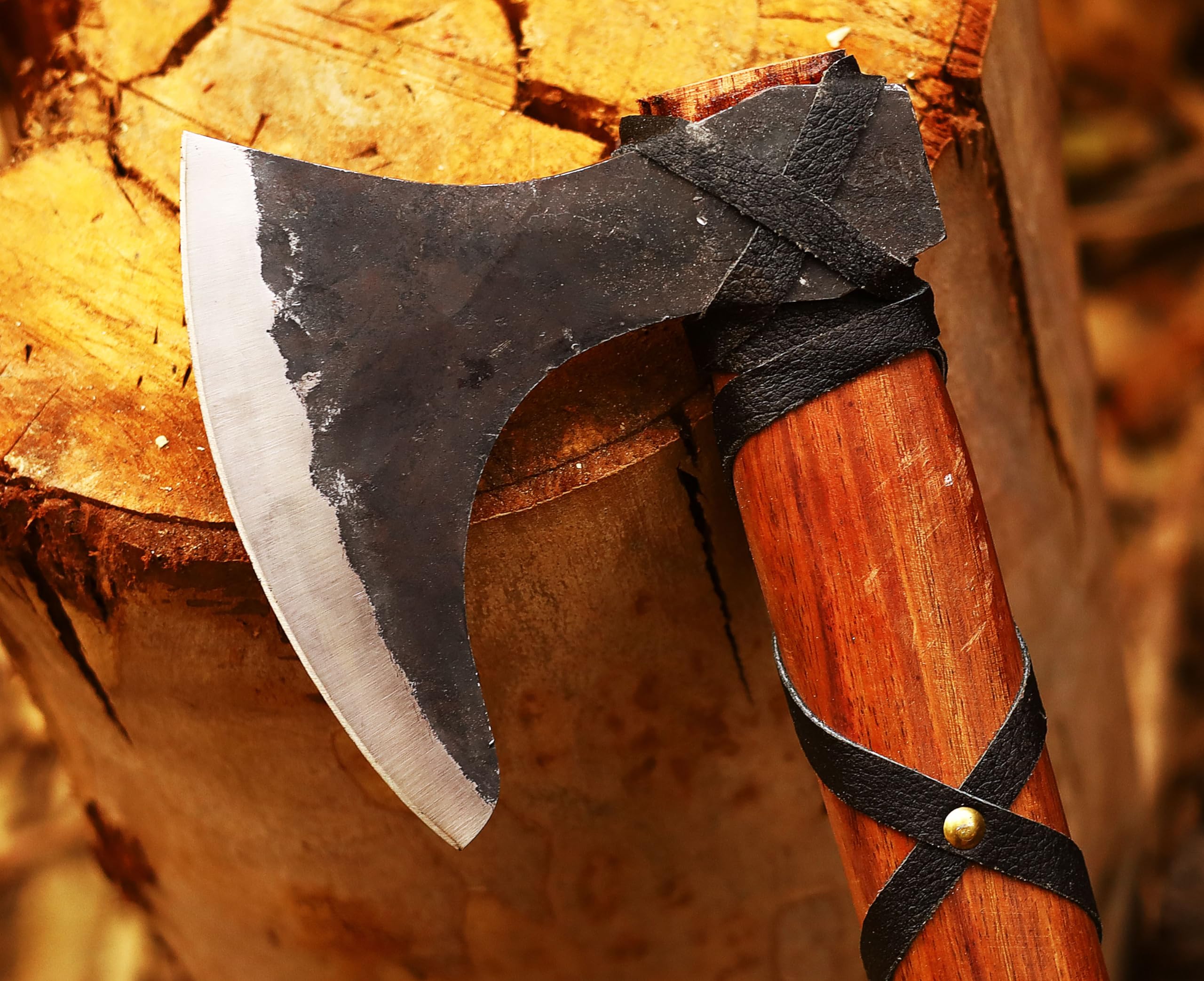 Ascia vichinga fatta a mano, caccia, attività all'aperto, campeggio, sopravvivenza, ascia, ascia norse, 1095, acciaio al carbonio, palissandro, manico, anniversario, compleanno, Natale, idea regalo