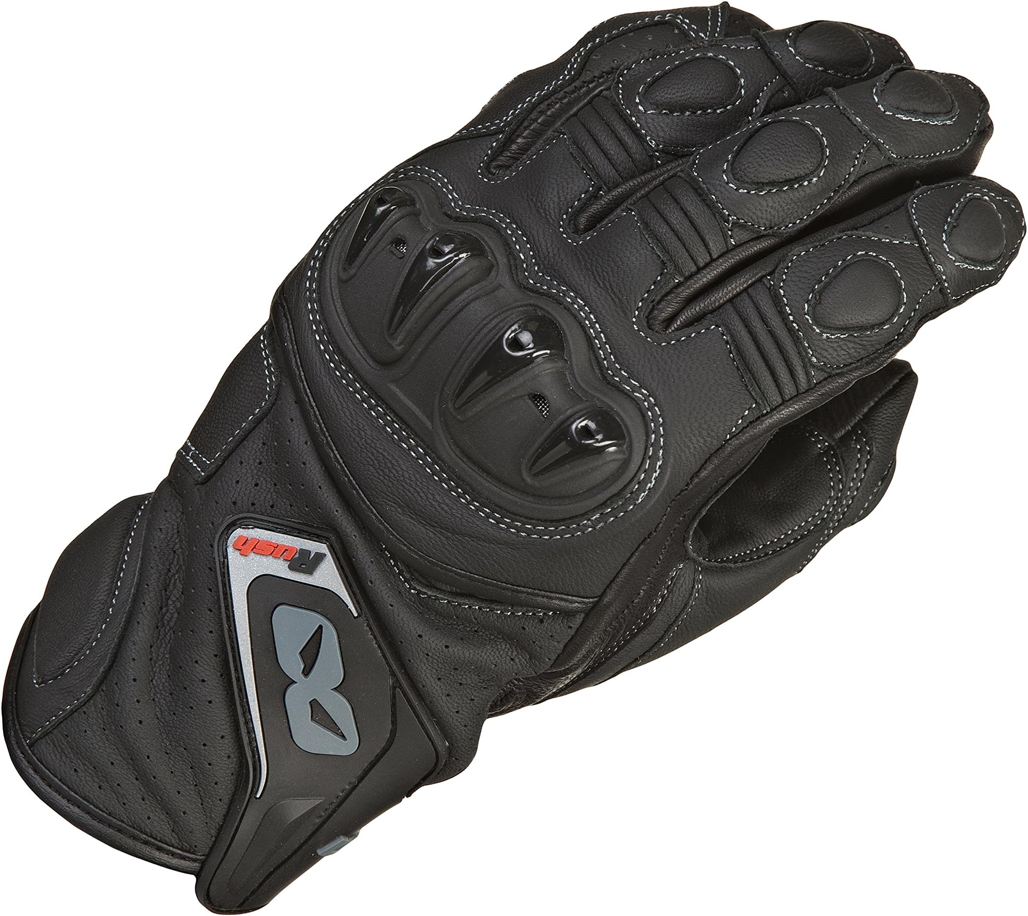 Lookwell GP Rush Motorcycle and Motorbike Racing Gloves Premium Leather Touchscreen CE-Certified EN 13594 (Sizes XS-4XL) Black, Size 3XL