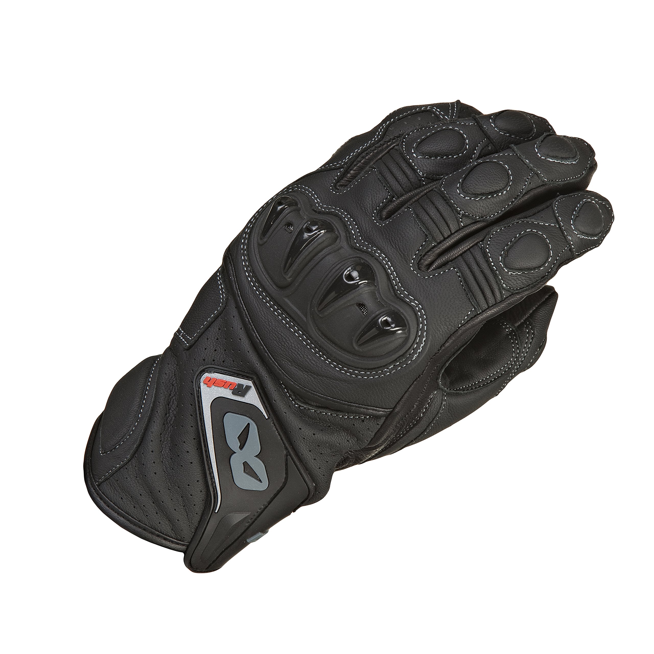 Lookwell GP Rush Motorcycle and Motorbike Racing Gloves Premium Leather Touchscreen CE-Certified EN 13594 (Sizes XS-4XL) Black, Size 3XL