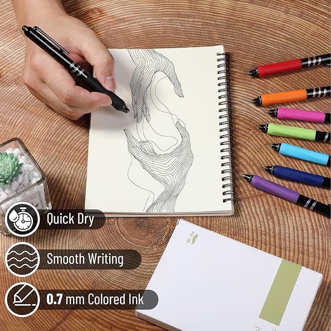 Mr. Pen Bolígrafos de Gel Retráctiles, 8 Colores, Punta Fina 0.7mm miniatura 4