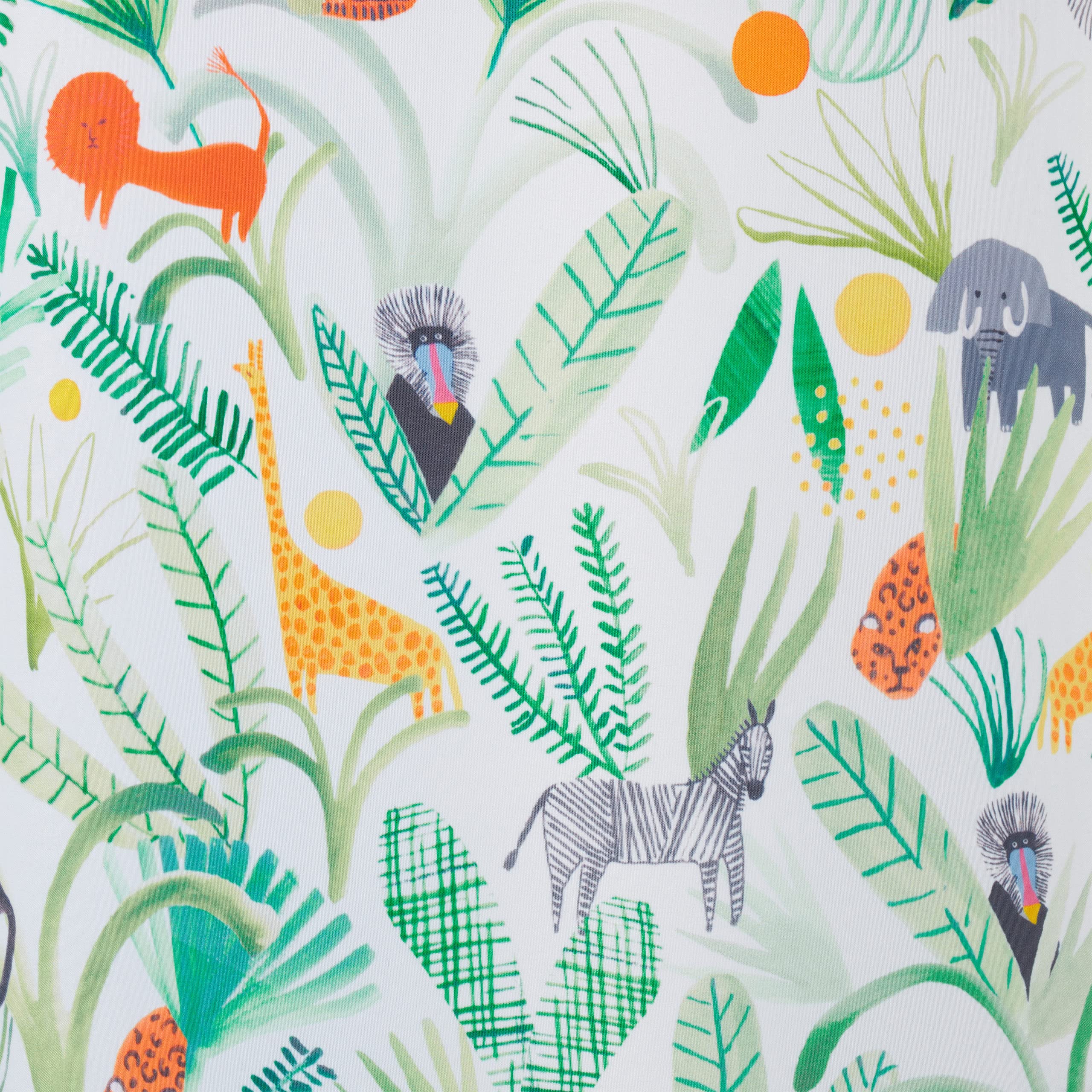 Relaxdays Hängelampe Kinderzimmer, Lampenschirm mit Dschungel-Motiv, HxD: 140x35 cm, E27, Pendelleuchte für Kinder, bunt