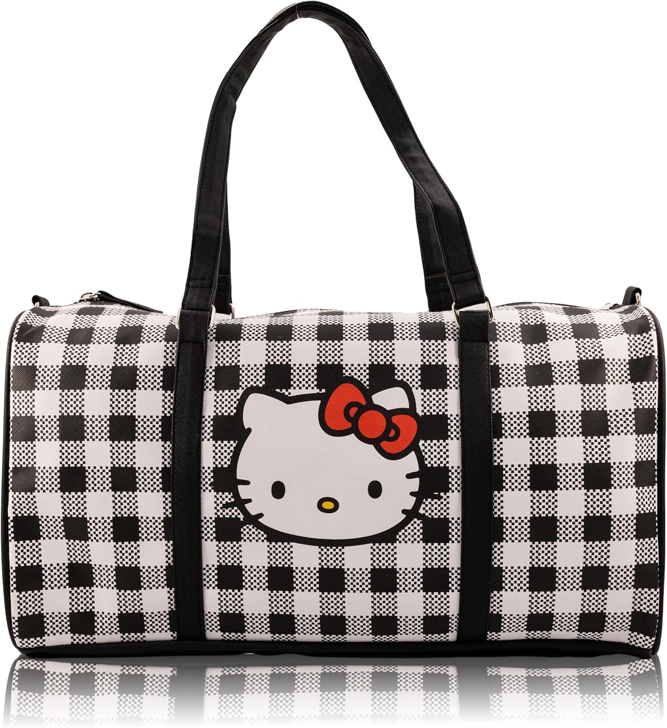 Hello Kitty Mini Duffle Bag for Girls | Cute Hello Kitty Travel Bag with Shoulder Strap | Small PU Overnight Bag for Kids and Women | Lightweight Weekend Tote | Ages 3+