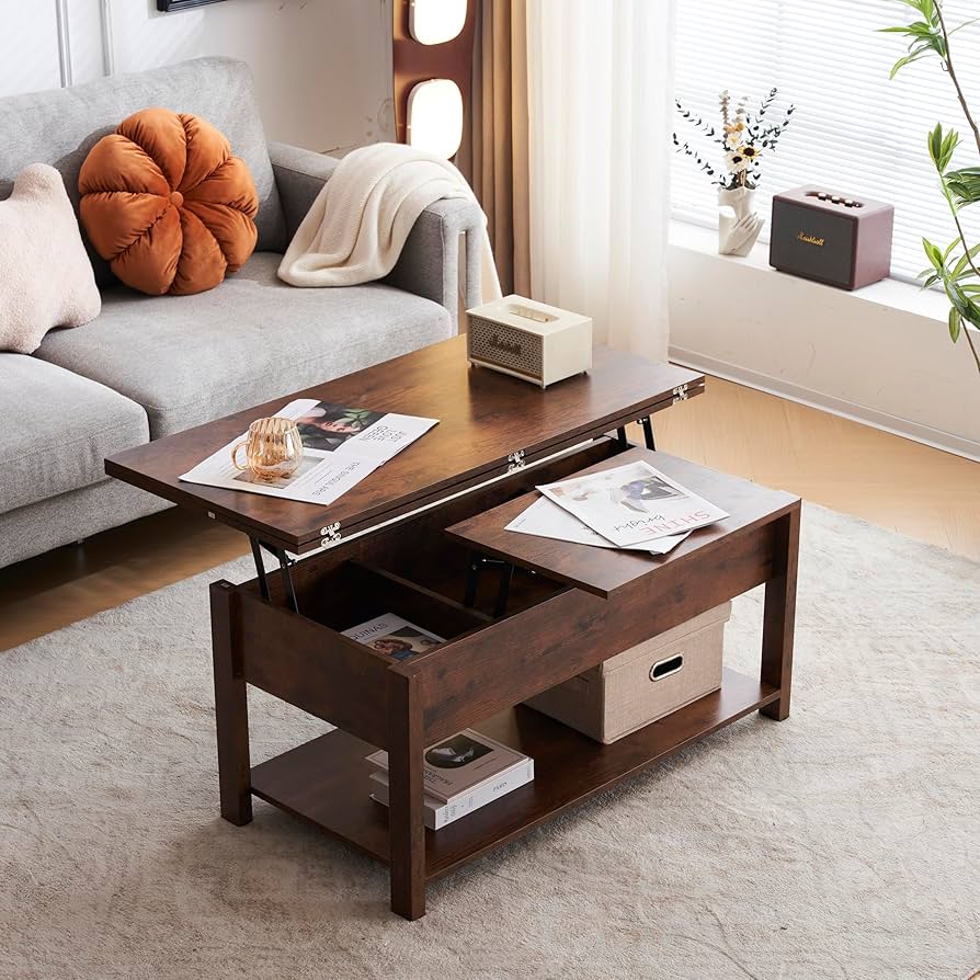 Amazon.co.jp: ローテーブル 収納付き センターテーブル 天板