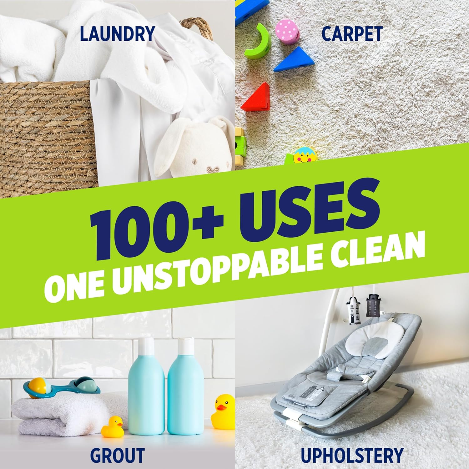 OxiClean Triple Action Free Versatile Stain Remover Powder, Use with Detergent, No Fragrance, No Dyes, No Chlorine, Removes Stains, Brightens Colors and Whites, 4 lbs - Image 6