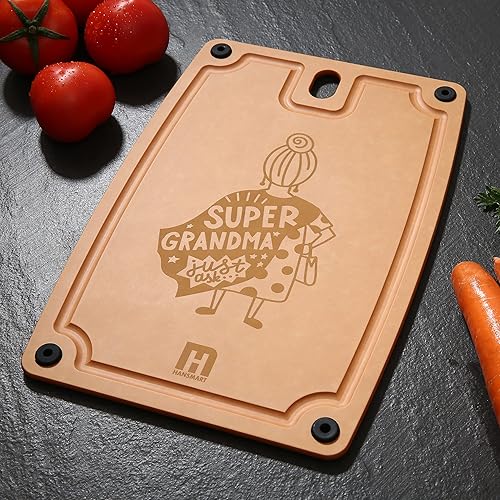 Miniatura 2 de Tabla de cortar reversible ecológica compuesta mediana y grande con asas, abuela