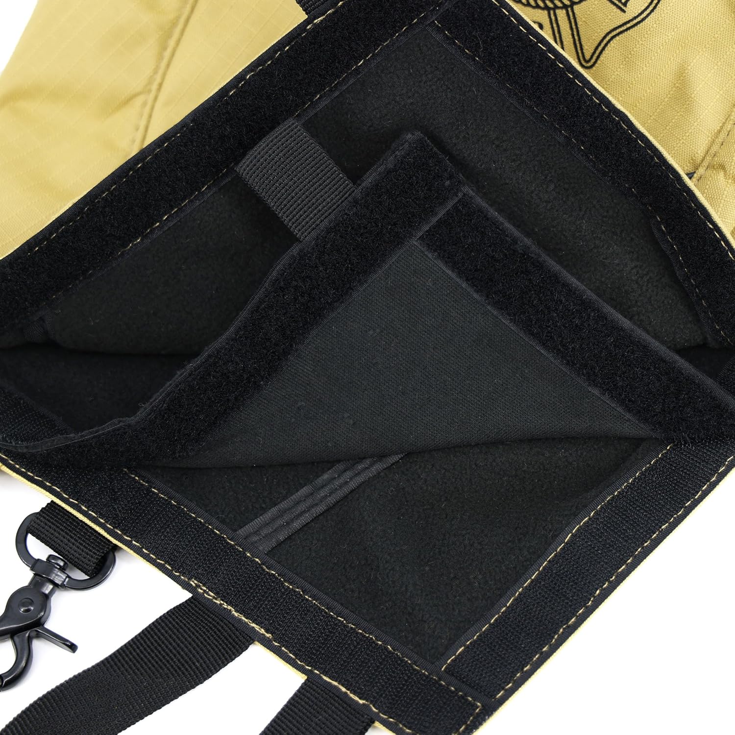 Lightning X Custom Embroidered Dual Compartment Firefighter Mask Bag | Personalized Name | for First Responder SCBA Air Pak Respirator | Turnout Tan