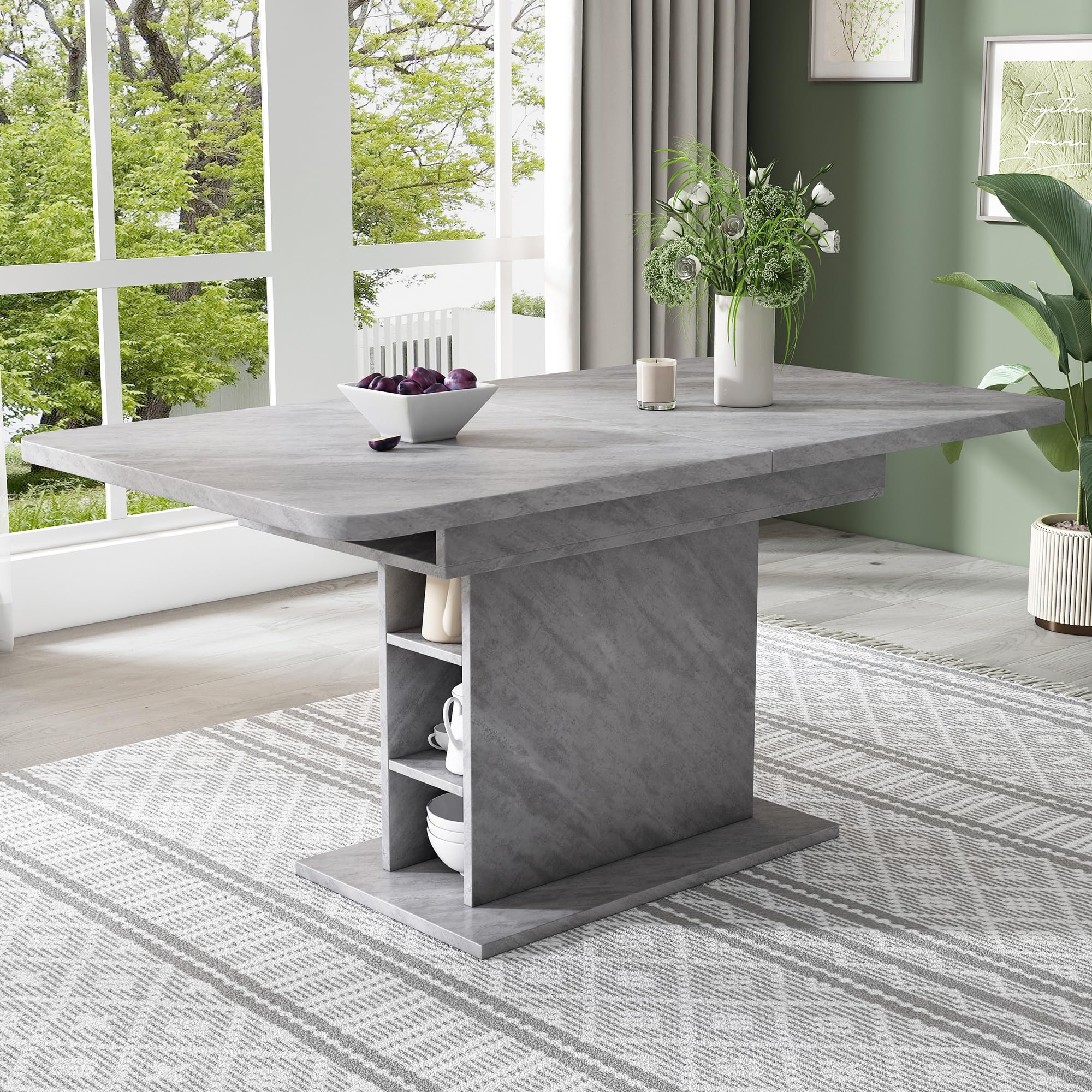 Table à manger extensible avec rangement métallique contre le manque de place en cuisine