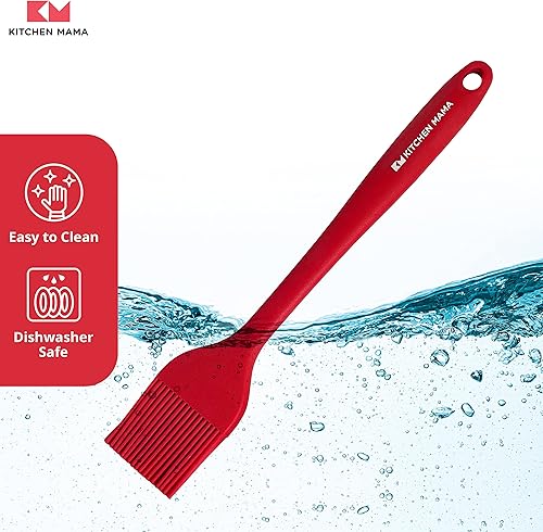 Miniatura 2 de Kitchen Mama Pincel de silicona para repostería juego de 2 cepillos resistentes al calor para hornear, asar a la parrilla, cocinar y untar aceite,