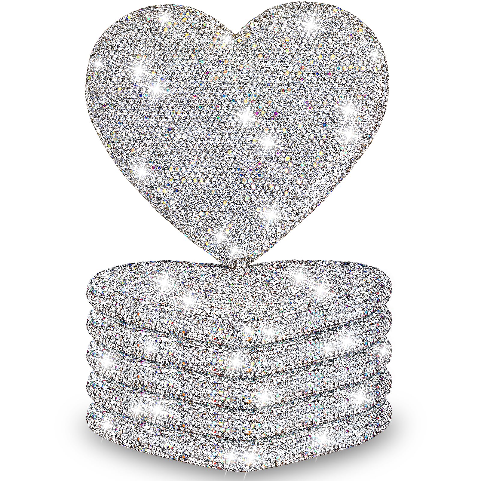 Bling Herzförmige Untersetzer, Set mit 6 Strasssteinen, Diamant-Trinkuntersetzer für Couchtisch, Kristall-Tassenmatte für heiße oder kalte Getränke, verdickt, rutschfest, Herz-Geschenke, glitzerndes