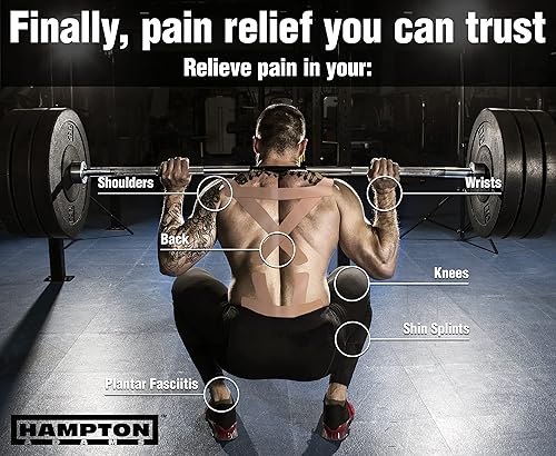 Miniatura 23 de Cinta de kinesiología – sin látex, elástica, resistente al agua de 16 ft, cinética sin cortar, cinta kinesiológica para dolor de rodilla, codo