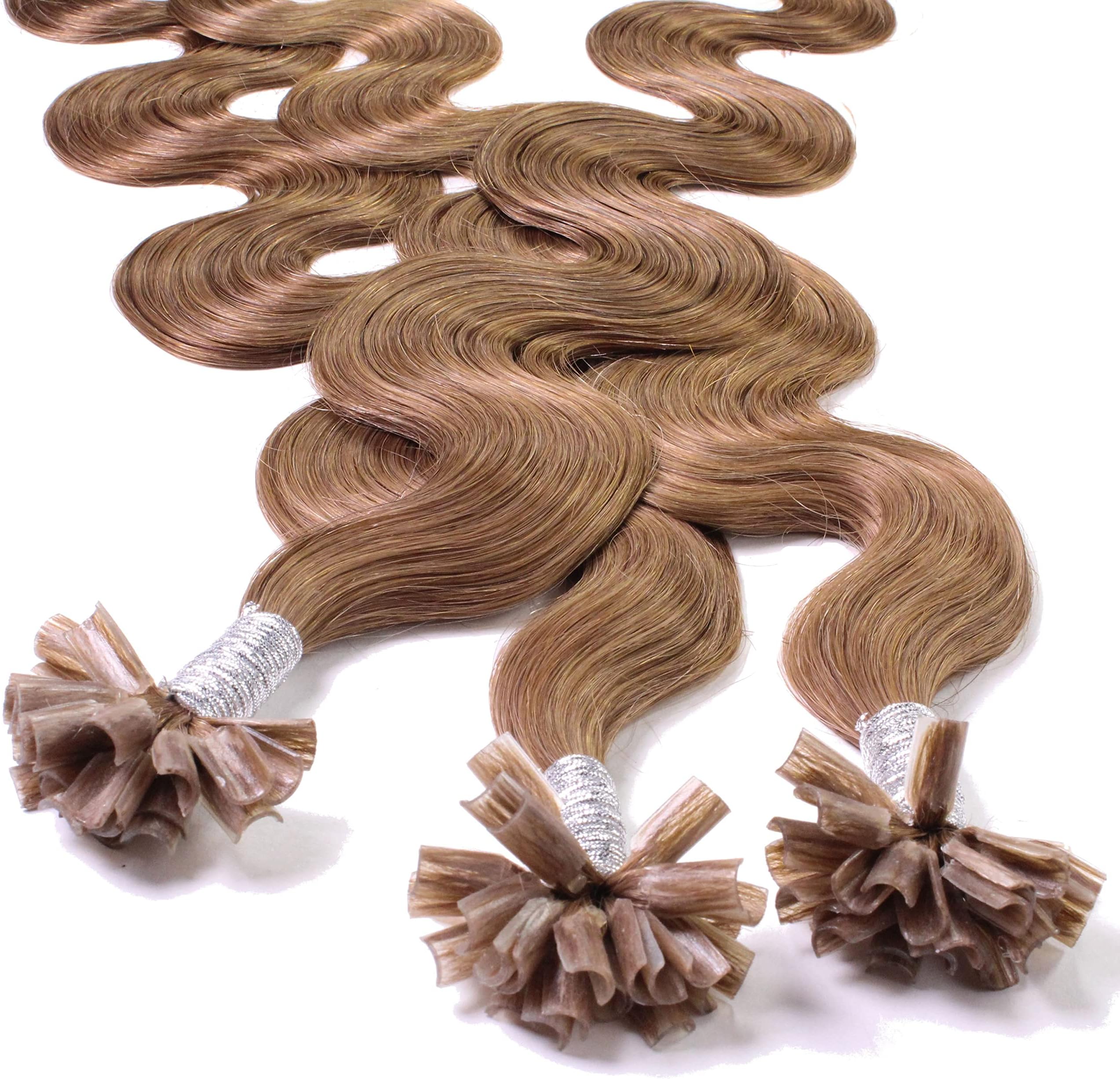 Hair2Heart 50 x 1g pre-bonded U-tip strands - 16 ", colour #14 cendre ash blond, weavy