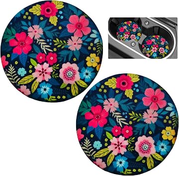 2PCS Flower Silicone Car Cup Coasters Non-Slip Absorbent