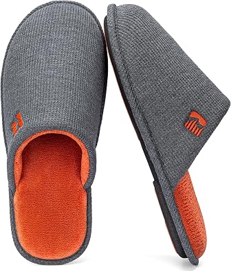 RockDove Mens Two Tone Memory Foam Scuff Slippers | Indoor/Outdoor Sole, Memory Foam, Machine Washable, Non-Slip, Lightweight, Breathable, Gift-Ready