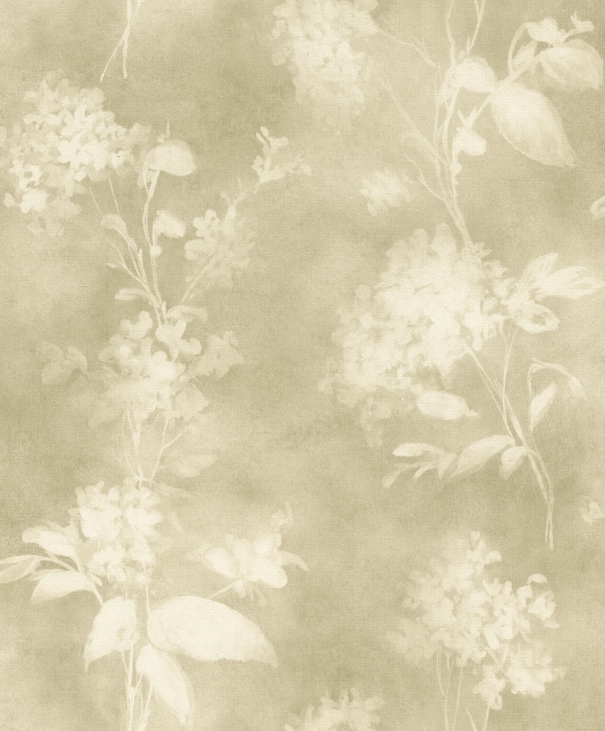 Rasch Green Florentine Iv Non-Woven Wallpaper Flowers Watercolour Vinyl Wallpaper Botanical In Cream For A Quiet Living Environment Robust And Washable 10.05 M X 0.53 M