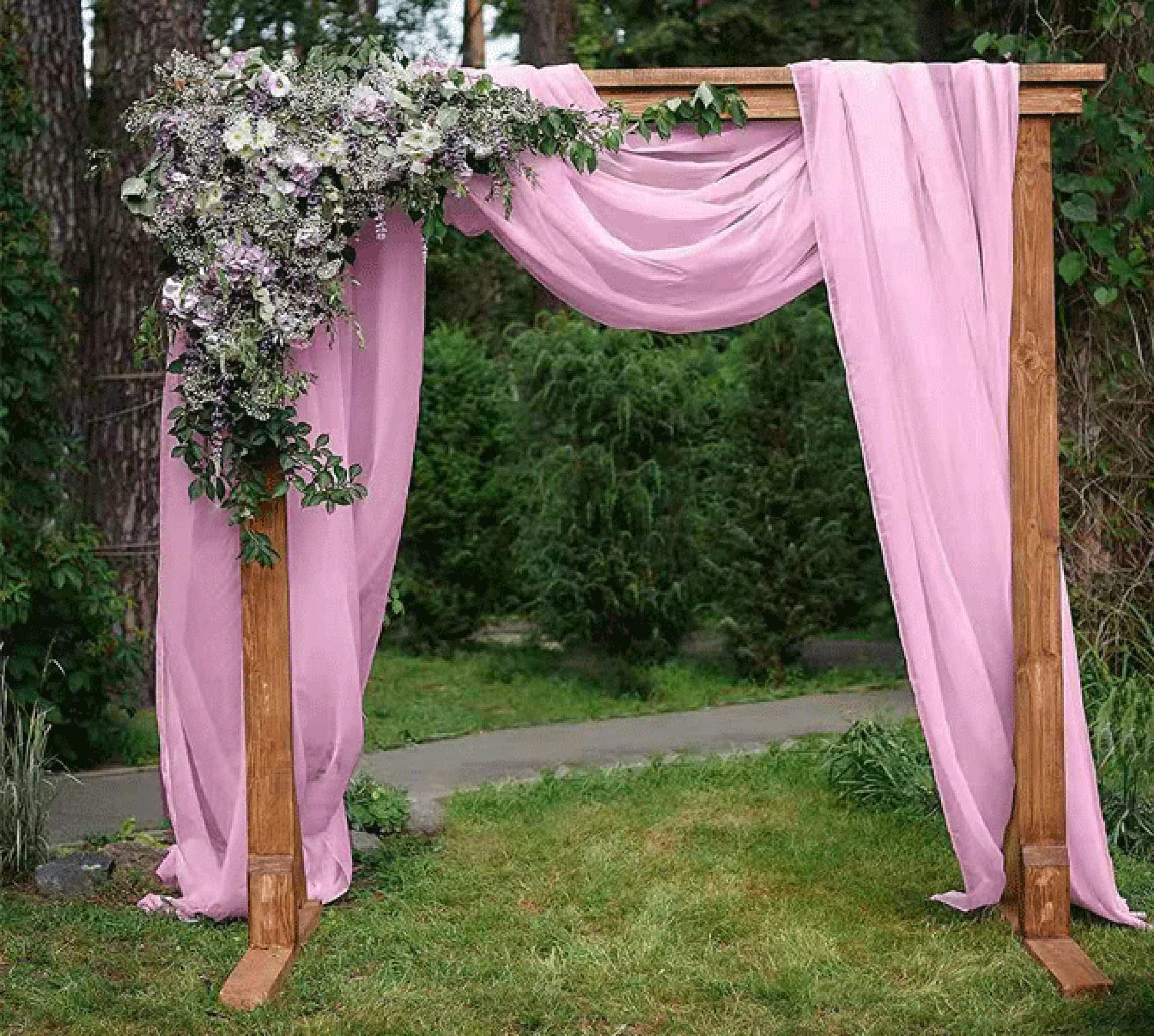 Wangle Camino de mesa de gasa de 1/2/5/10 piezas, estilo romántico, para bodas, fiestas de cumpleaños, decoración elegante, 10 unidades, 70 x 300 cm, color rosa