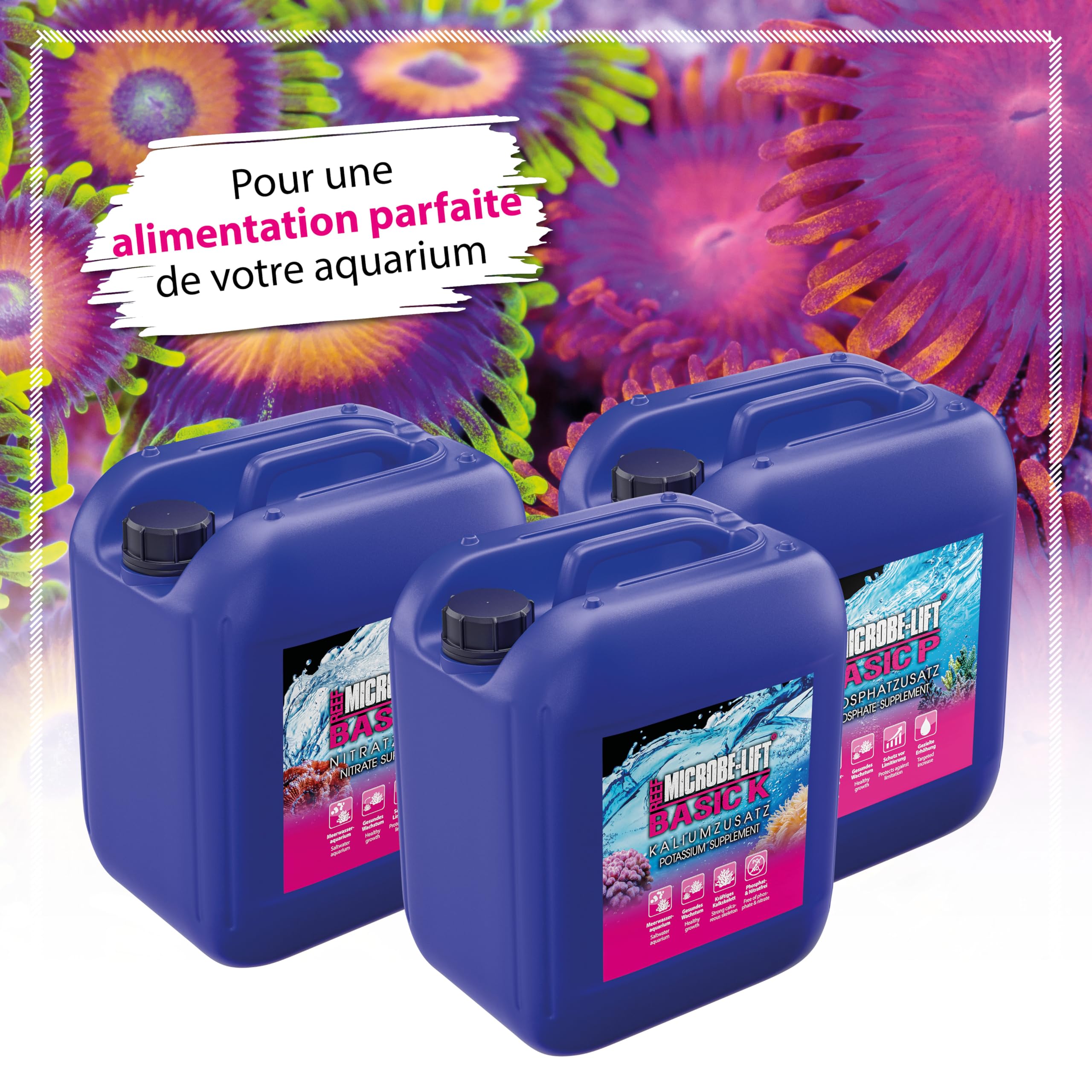 Supplément de Nitrate Marin 5000 ML - Basic N NO3 Plus Coraux | augmente nitrate, croissance saine, couleurs vives, paramètres nutritifs stables, coraux, aquarium récifal, eau de mer