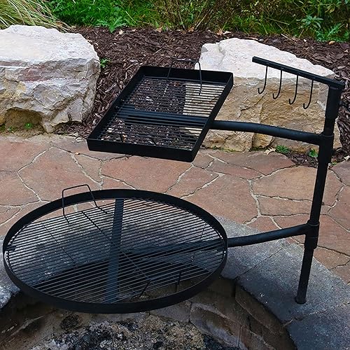 Miniatura 9 de Sistema doble de parrilla giratoria para exterior de Sunnydaze.