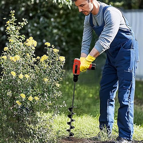 Miniatura 7 de Broca de taladro de 2 x 32 pulgadas para plantar, taladro de plantación resistente para bulbos, taladro de jardín para taladro hexagonal de 38