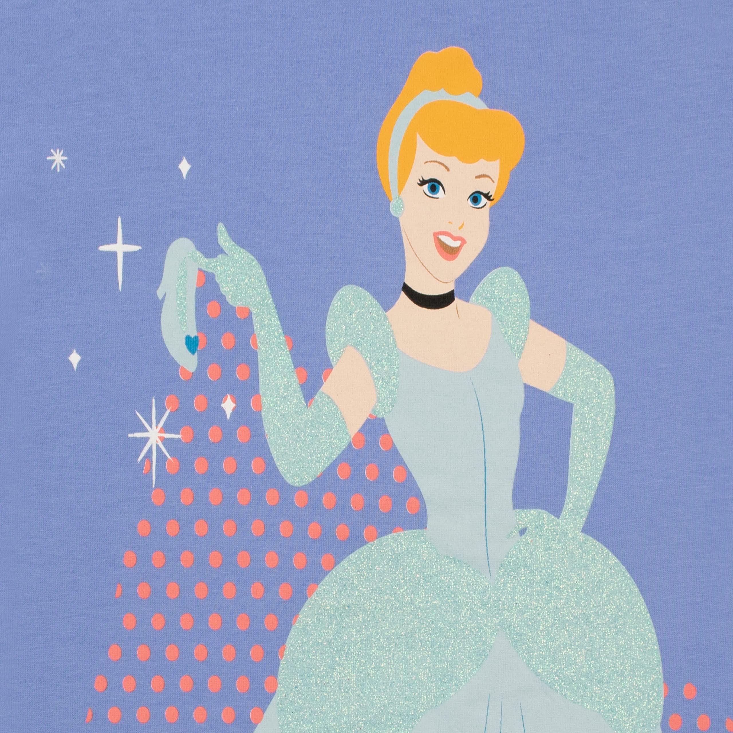 Disney Maglietta per Ragazze Cinderella Blu 3-4 Anni