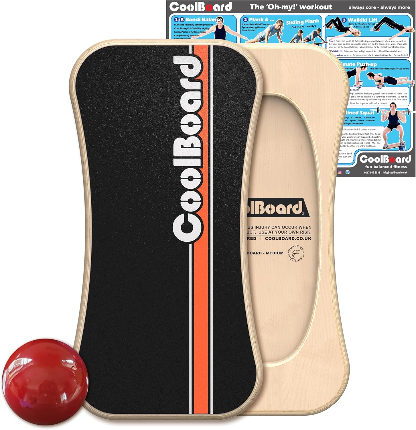 CoolBoard on Ball Medium Ultimate Balance Board & Core Strength Trainer surf snowboard