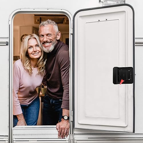 Miniatura 8 de Cerradura de puerta de entrada para remolque de viaje RV Cerrojo polar de paleta negra