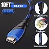 Cable Kanayu 30 Pack 4K Compatible con Puerto HDMI Cable Electrónico para Transmisión de Alta Velocidad 18Gbps Cordón Trenzado Compatible con Proyector, Laptop, Monitor, Televisión, Computadora (Azul, 10 ft) 3