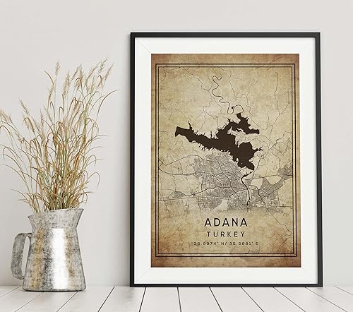 Miniatura 6 de Mapa de Adana, Turquía, Vintage Western (16x20)
