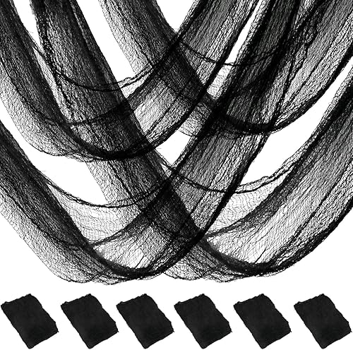 6 piezas de decoración de gasa de Halloween para interiores, tela de gasa de Halloween de 72 x 30 pulgadas, tela de gasa de Halloween espeluznante