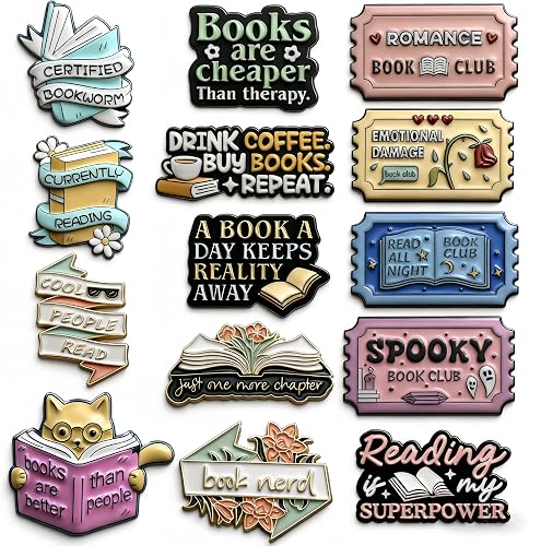 Literary Enamel Pin Set - Book Lover Collection